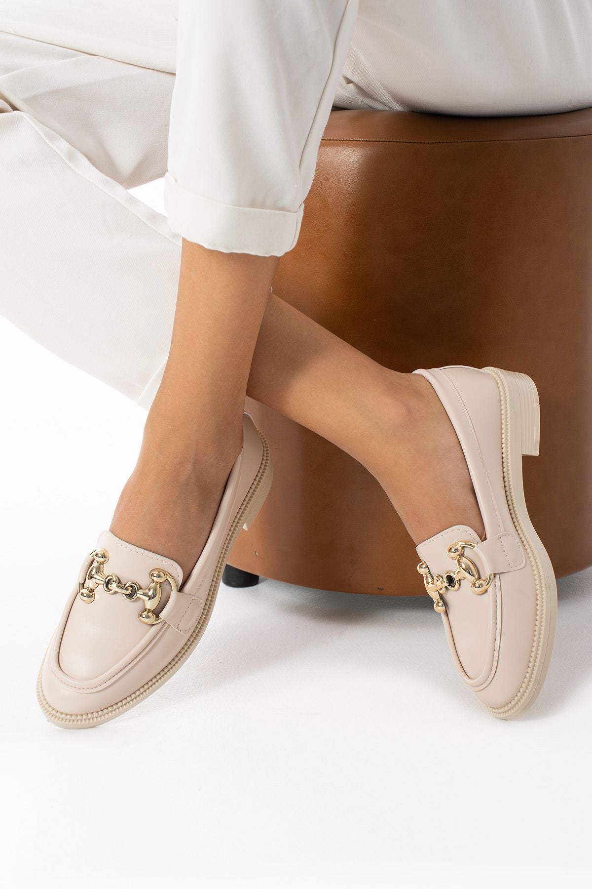 Prenses Tokalı İnce Taban Kadın Günlük Loafer Ayakkabı