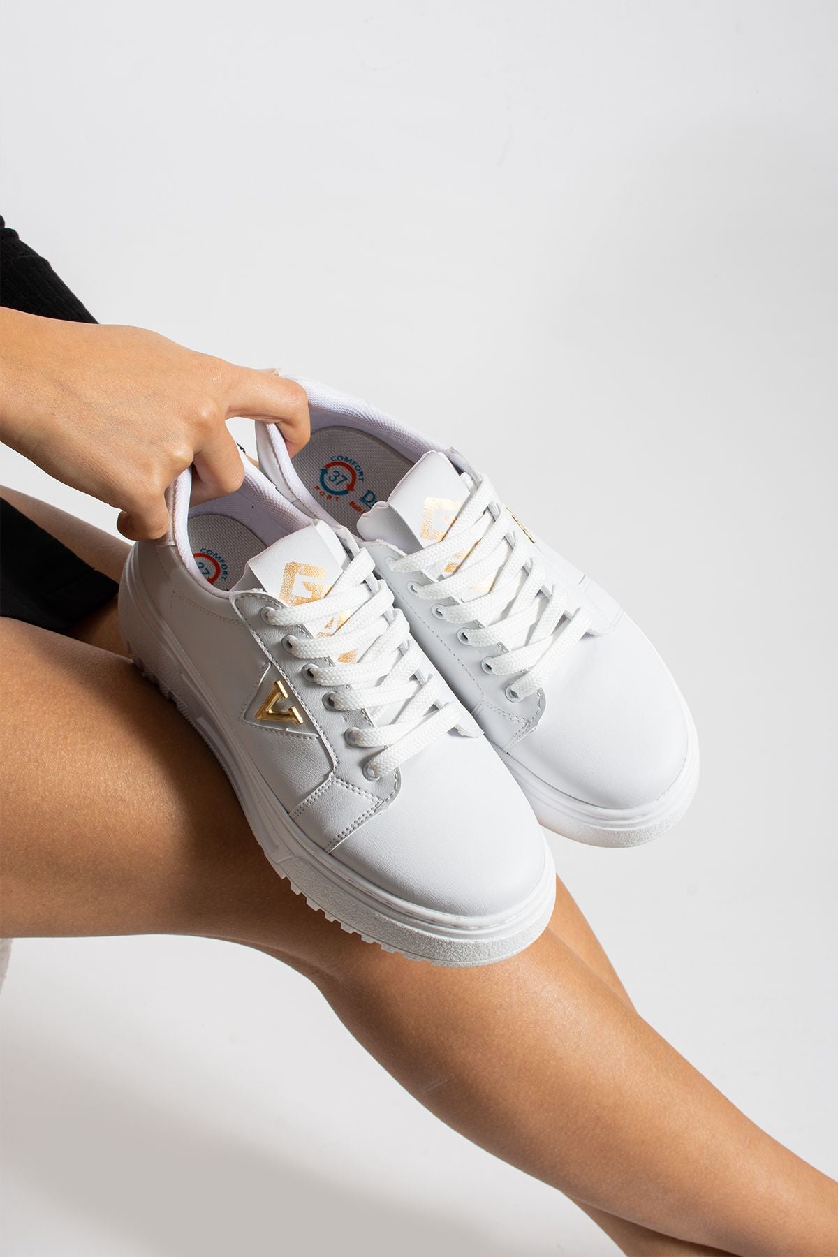 Rakya kadın kalın taban bağcıklı sneaker