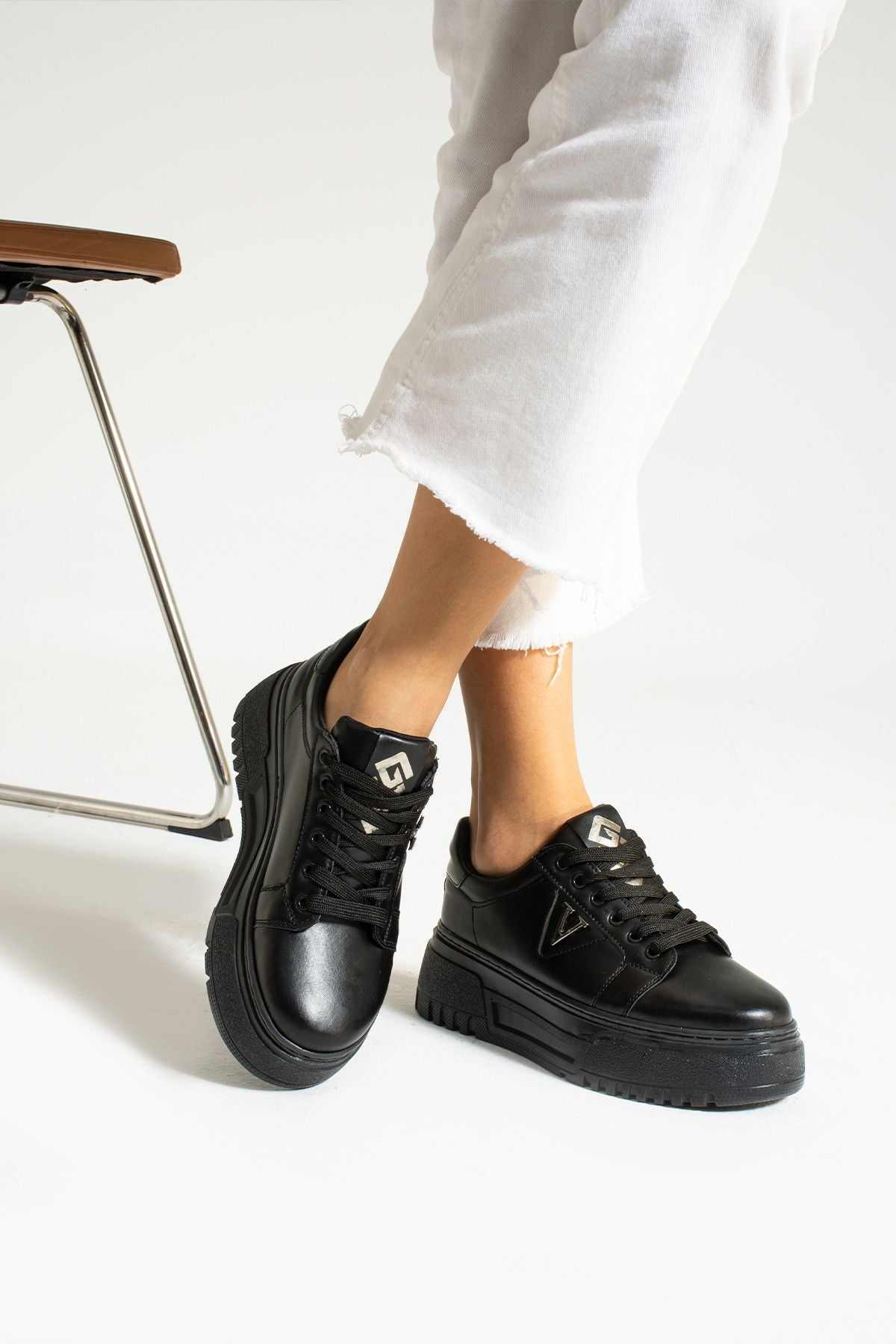 Rakya kadın kalın taban bağcıklı sneaker